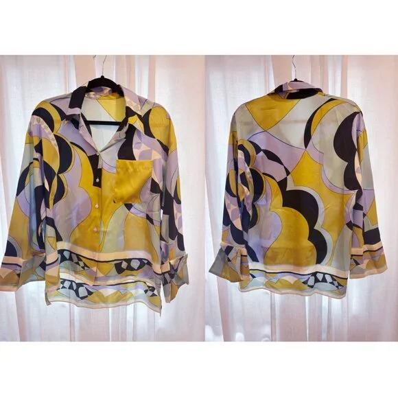 Zara Printed Shirt With Pocket Long Sleeves - Looks like Pucci - Picture 5 of 5